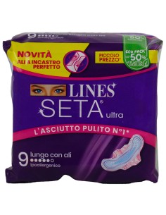 lines seta ultra assorbenti - 9 pezzi - lungo con ali: tuttocasashop.it: igiene e cura della persona