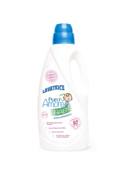 puro amore detersivo lavatrice 30 lavaggi 1500ml - baby ipoallergenico: tuttocasashop.it: prodotti per bucato e tessuti