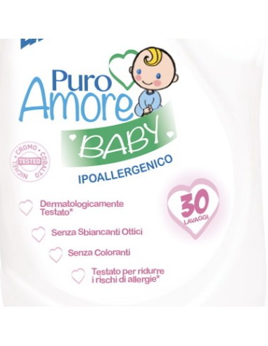 puro amore detersivo lavatrice 30 lavaggi 1500ml - baby ipoallergenico: tuttocasashop.it: prodotti per bucato e tessuti