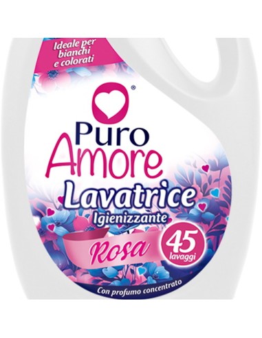 puro amore detersivo liquido lavatrice 45 lavaggi 2025ml - igienizzante rosa: tuttocasashop.it: prodotti per bucato e tessuti