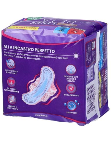lines seta ultra assorbenti - 10 pezzi - anatomico con ali: tuttocasashop.it: igiene e cura della persona