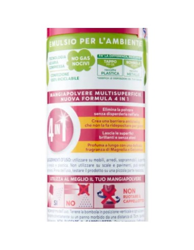 emulsio mangiapolvere l'antistatico spray 4in1 300ml - magnolia e gelsomino: tuttocasashop.it: pulizia e cura della casa