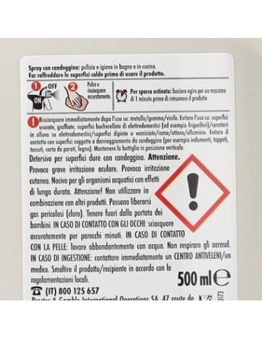 mastrolindo spray 500ml - con candeggina - extra potere igienizzante: tuttocasashop.it: pulizia e cura della casa
