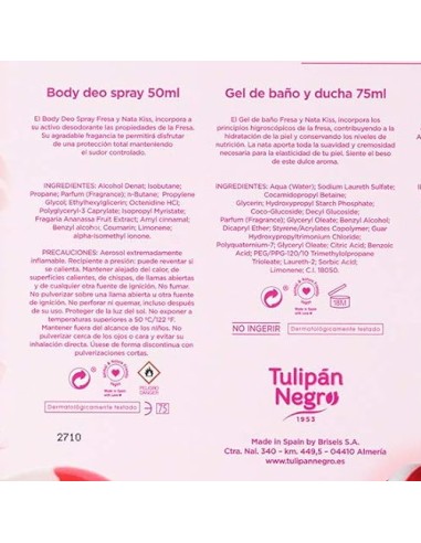 tulipan negro - deo 150ml+doccia 75ml+edt 50ml+body lot 75ml - fresaa y nata: tuttocasashop.it: igiene e cura della persona