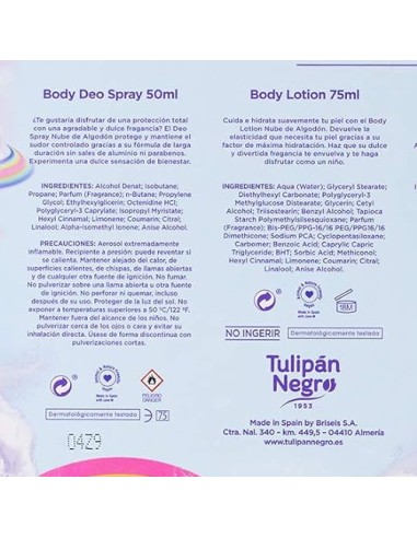 tulipan negro - deo 150ml+doccia 75ml+edt 50ml+body lot 75ml - algoton nube: tuttocasashop.it: igiene e cura della persona