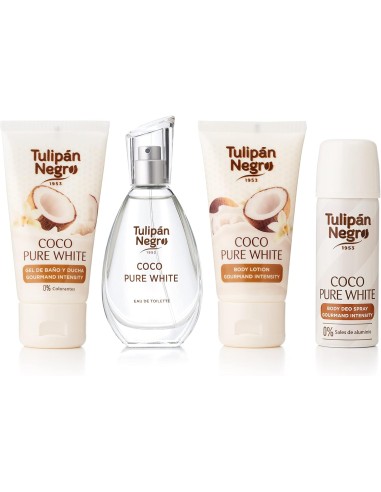 tulipan negro - deo 150ml+doccia 75ml+edt 50ml+body lot 75ml - coco pure whi: tuttocasashop.it: igiene e cura della persona