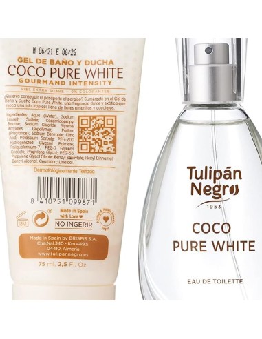 tulipan negro - deo 150ml+doccia 75ml+edt 50ml+body lot 75ml - coco pure whi: tuttocasashop.it: igiene e cura della persona