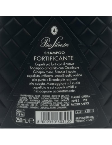 pino silvestre shampoo 250ml - fortificante - creatina e ginepro rosso: tuttocasashop.it: igiene e cura della persona