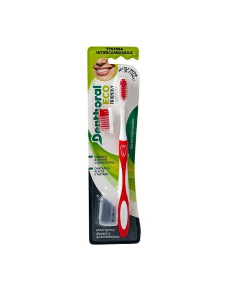 denthoral eco friendly - spazzolino con testina di ricambio e capsula setole: tuttocasashop.it: igiene e cura della persona