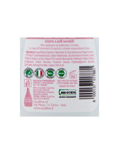 equilibra deodorante vapo no gas - 75ml - rosa ialuronica - delicatezza 24h: tuttocasashop.it: igiene e cura della persona