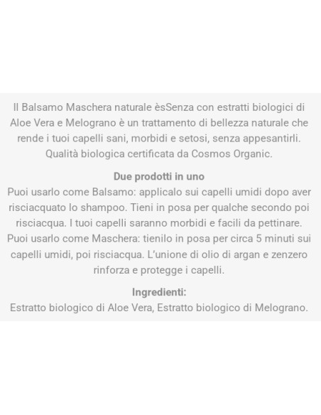 essenza maschera per capelli 200ml - aloe & melograno - capelli grassi: tuttocasashop.it: igiene e cura della persona