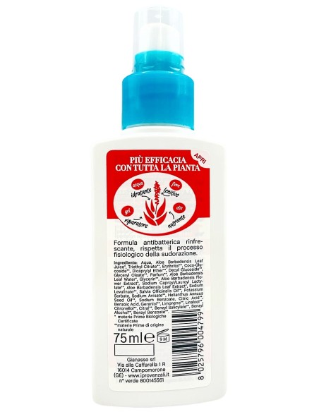 i provenzali deodorante vapo no gas 75ml - aloe vera - delicato lunga durata: tuttocasashop.it: igiene e cura della persona