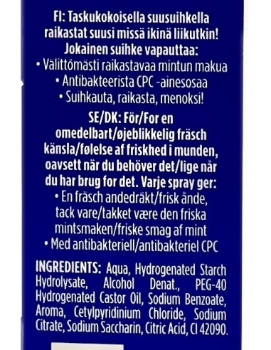 pepsodent mouth spray freshness & protection - 15ml - spray alito fresco: tuttocasashop.it: igiene e cura della persona