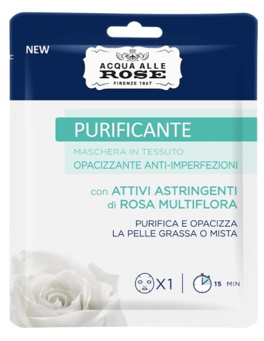 acqua alle rose maschera in tessuto opacizzante anti-imperfezioni: tuttocasashop.it: igiene e cura della persona