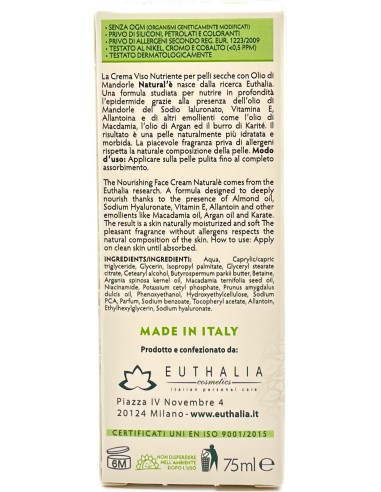 natural'e' crema viso ipoallergenica nutriente - 75ml - olio di mandorle: tuttocasashop.it: igiene e cura della persona