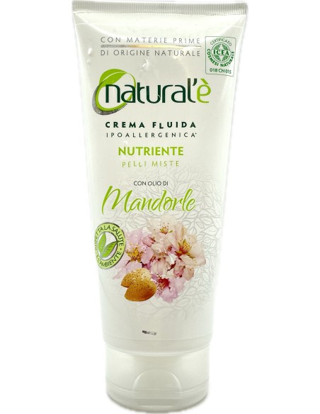 natural'e' crema fluida ipoallergenica nutriente - 200ml - olio di mandorle: tuttocasashop.it: igiene e cura della persona