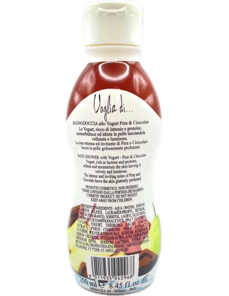 voglia di... bagnodoccia allo yogurt - 250ml - pera & cioccolato: tuttocasashop.it: igiene e cura della persona