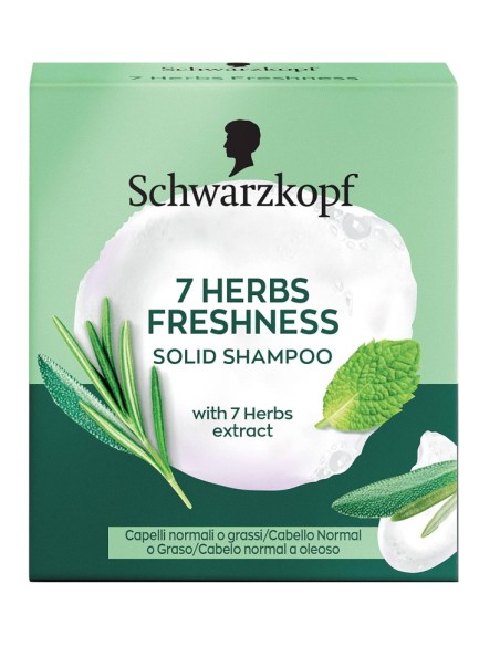 schwarzkopf shampoo solido - 60g - con estratti delle 7 erbe - freshness: tuttocasashop.it: igiene e cura della persona