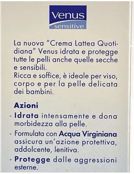 venus sensitive crema lattea quotidiana viso corpo 75ml - acqua virginiana: tuttocasashop.it: igiene e cura della persona