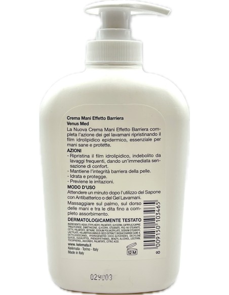 venus med crema mani effetto barriera - 300ml - con antibatterico: tuttocasashop.it: igiene e cura della persona