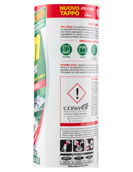 vim clorex detergente in polvere per superfici - 750g: tuttocasashop.it: pulizia e cura della casa