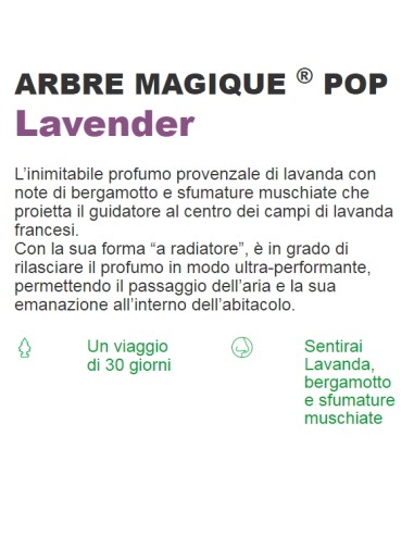 arbre magique pop power of perfume - deodorante per auto - lavander: tuttocasashop.it: pulizia e cura della casa