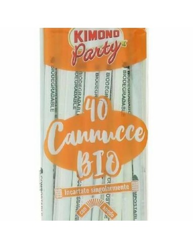 kimono cannucce con snodo incartate singolarmente - 40 pezzi - bio: tuttocasashop.it: carta & monouso