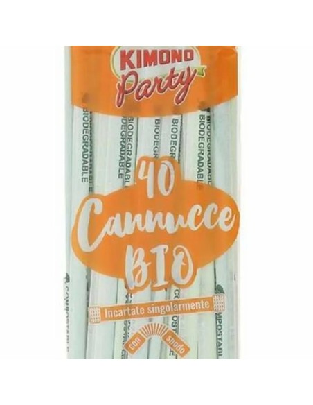 kimono cannucce con snodo incartate singolarmente - 40 pezzi - bio: tuttocasashop.it: carta & monouso