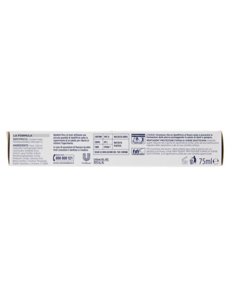 mentadent dentifricio 75ml - protezione famiglia - igiene quotidiana: tuttocasashop.it: igiene e cura della persona