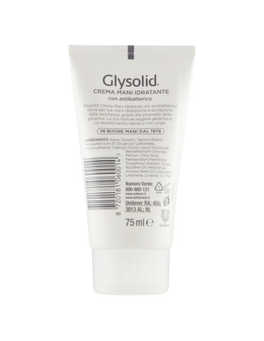 glysolid crema mani tubo 75ml - idratante con antibatterico: tuttocasashop.it: igiene e cura della persona