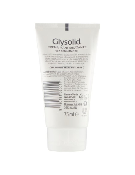 glysolid crema mani tubo 75ml - idratante con antibatterico: tuttocasashop.it: igiene e cura della persona