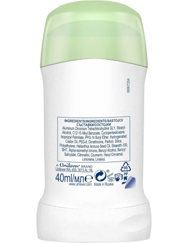 dove deodorante stick 40ml - 48h no alcool - go fresh - cucumber: tuttocasashop.it: igiene e cura della persona