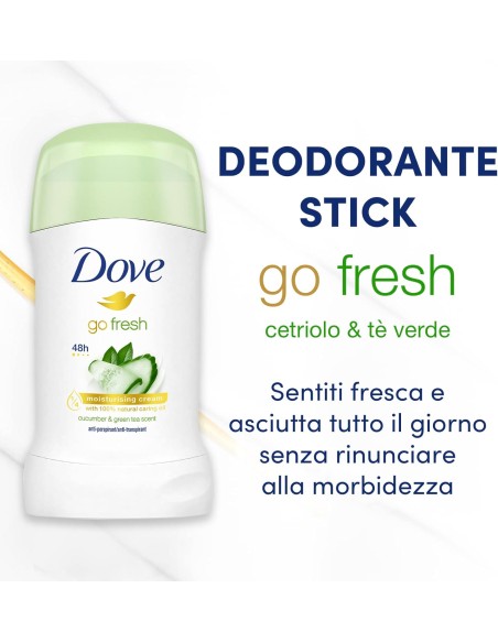 dove deodorante stick 40ml - 48h no alcool - go fresh - cucumber: tuttocasashop.it: igiene e cura della persona