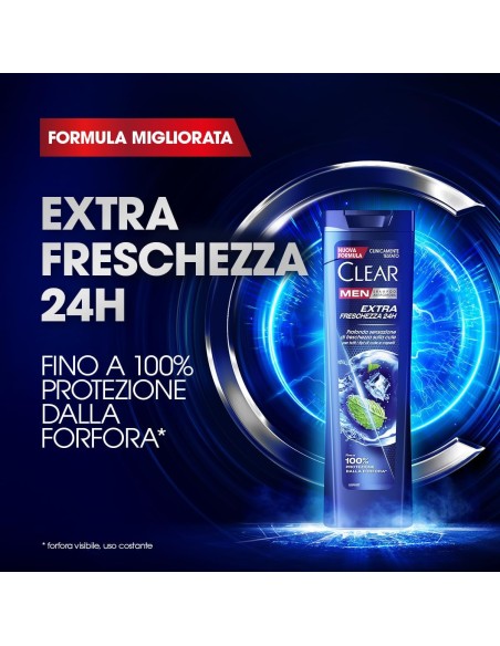 clear shampoo antiforfora 225ml - extra freschezza 24h: tuttocasashop.it: igiene e cura della persona
