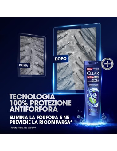 clear shampoo antiforfora 225ml - extra freschezza 24h: tuttocasashop.it: igiene e cura della persona