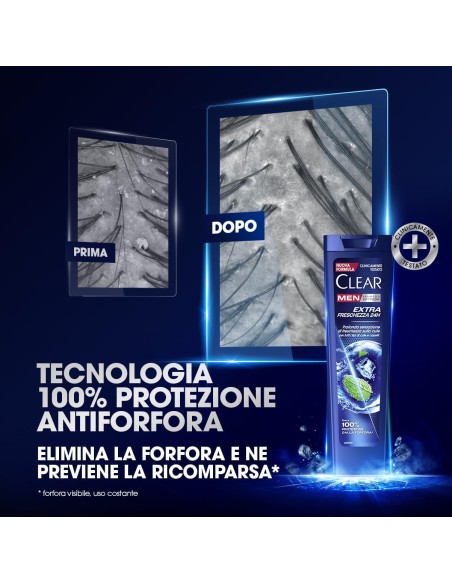 clear shampoo antiforfora 225ml - extra freschezza 24h: tuttocasashop.it: igiene e cura della persona