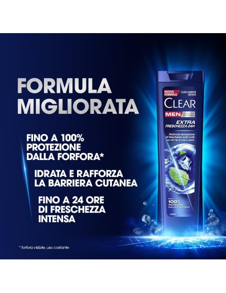 clear shampoo antiforfora 225ml - extra freschezza 24h: tuttocasashop.it: igiene e cura della persona