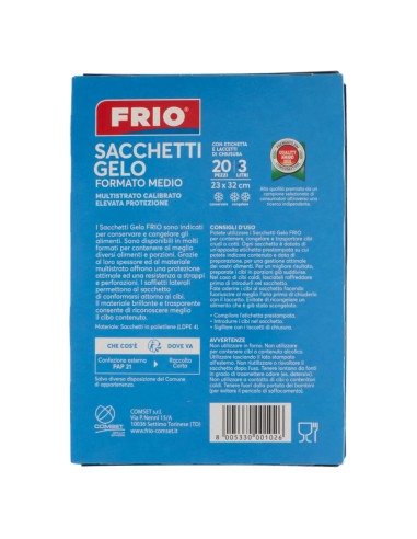 frio sacchi gelo formato medio - 3 litri - 23x32cm - 20 pezzi: tuttocasashop.it: carta & monouso
