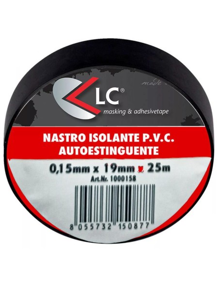 lc nastro isolante in pvc 19mm x 25 metri - nero - per isolamento elettrico: tuttocasashop.it: altro - bazar