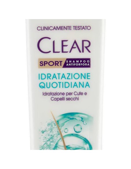 clear shampoo antiforfora - 225ml - sport - idratazione quotidiana: tuttocasashop.it: igiene e cura della persona