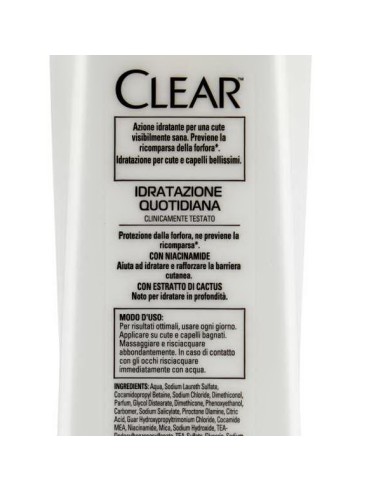 clear shampoo antiforfora - 225ml - sport - idratazione quotidiana: tuttocasashop.it: igiene e cura della persona