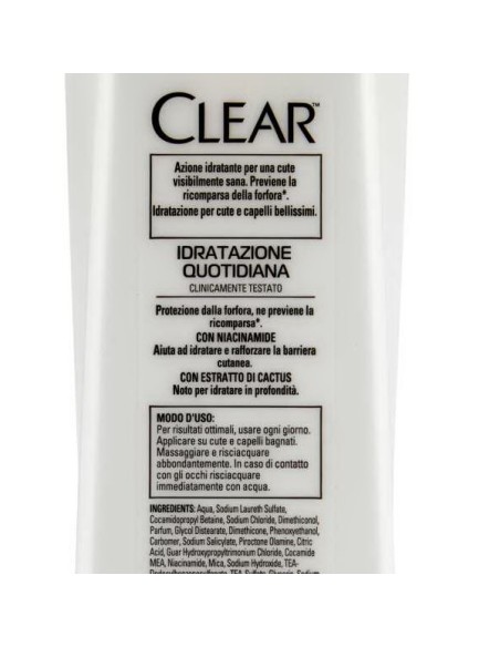 clear shampoo antiforfora - 225ml - sport - idratazione quotidiana: tuttocasashop.it: igiene e cura della persona