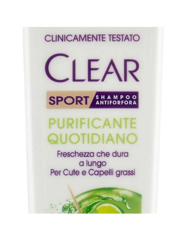 clear shampoo antiforfora - 225ml - sport - purificante quotidiano: tuttocasashop.it: igiene e cura della persona