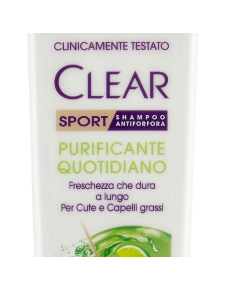 clear shampoo antiforfora - 225ml - sport - purificante quotidiano: tuttocasashop.it: igiene e cura della persona