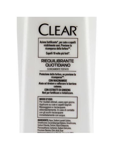 clear shampoo antiforfora - 225ml - sport - riequilibrante quotidiano: tuttocasashop.it: igiene e cura della persona