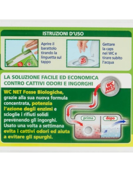 wc net fosse biologiche - 12 caps - evita cattivi odori ingorghi e spurghi: tuttocasashop.it: pulizia e cura della casa