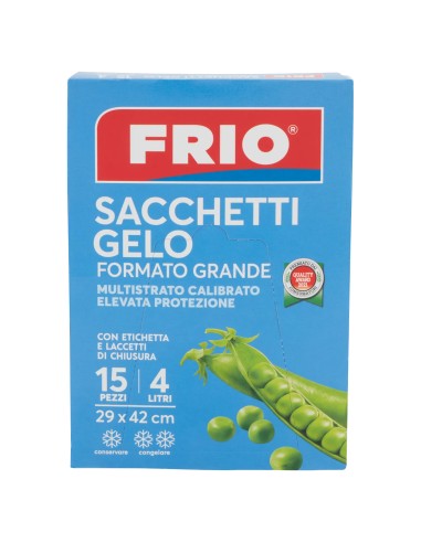 frio sacchi gelo formato grande - 4 litri - 29x42cm - 15 pezzi: tuttocasashop.it: carta & monouso