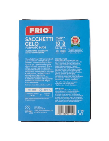 frio sacchi gelo formato maxi - 8 litri - 34x52cm - 10 pezzi: tuttocasashop.it: carta & monouso