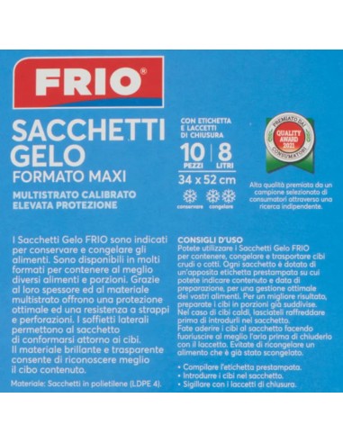 frio sacchi gelo formato maxi - 8 litri - 34x52cm - 10 pezzi: tuttocasashop.it: carta & monouso