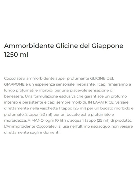 coccolatevi ammorbidente concentrato 50 lavaggi 1250ml glicine del giappone: tuttocasashop.it: prodotti per bucato e tessuti
